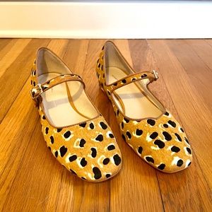Orange Cheetah Print Mary Janes